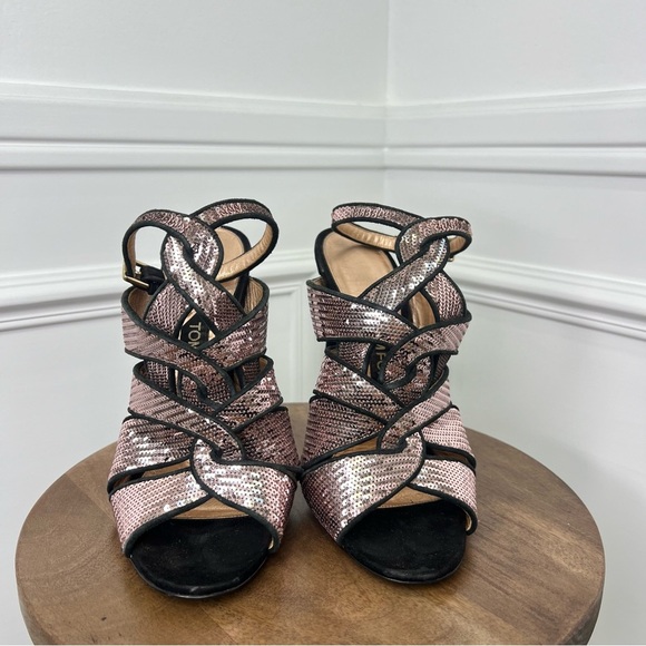 TOM FORD Leather Sequin Embellishments Gladiator Sandals - Picture 2 of 9